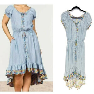 Matilda Jane Come Away With Me Dress - Striped Ruffle Flutter Summer